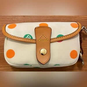 Dooney & Bourke Signature Logo Pouch Clutch Wristlet Logo Polka Dots No flaws